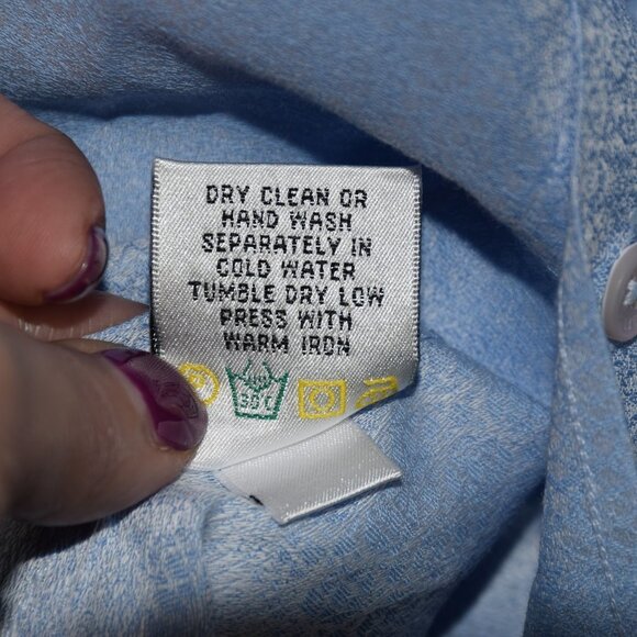 Bugatchi Dress Shirt Size L Flip Cuffs Blue - Picture 7 of 8